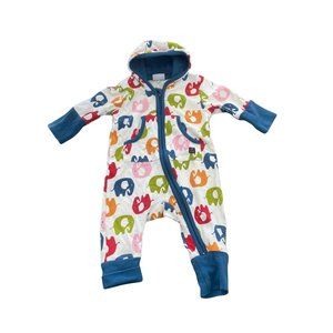 Polarn O. Pyret Hooded GOTS Romper Elephants Size 50